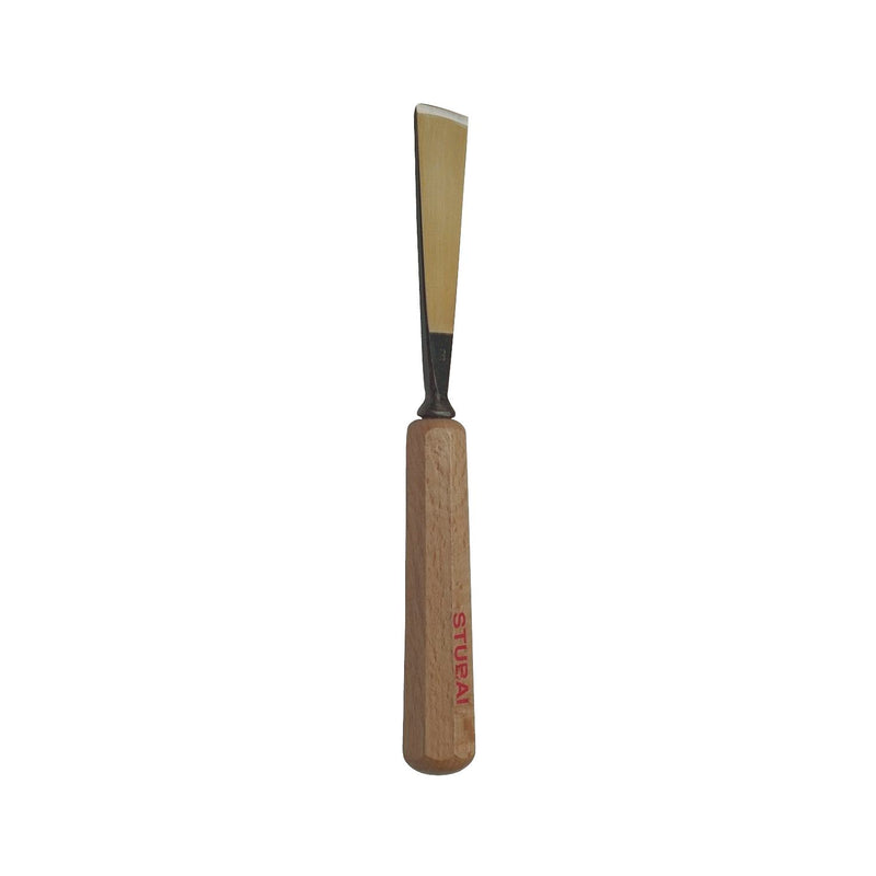 STUBAI Bildhauer-Stechbeitel geschliffen mit Holzheft Form  3 Breite  8 mm