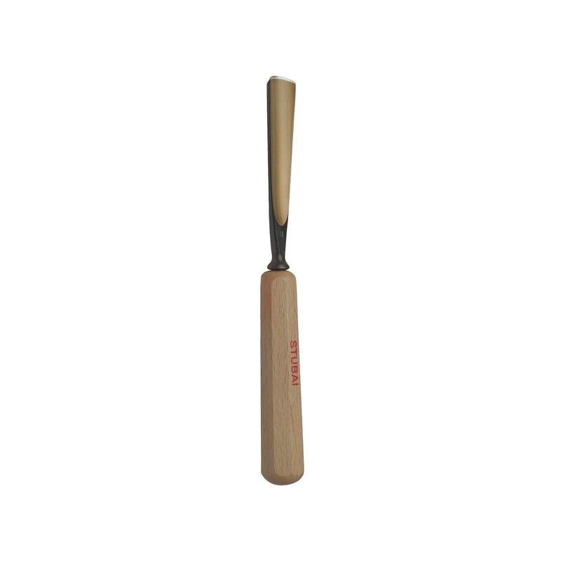 STUBAI Bildhauer-Stechbeitel geschliffen mit Holzheft Form  8 Breite  6 mm