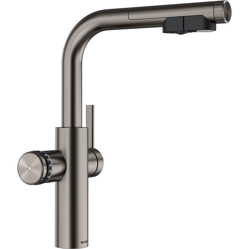 BLANCO Set Armatur Choice Icona-L Satin Platinum mit Wasseraufbereitungseinheit