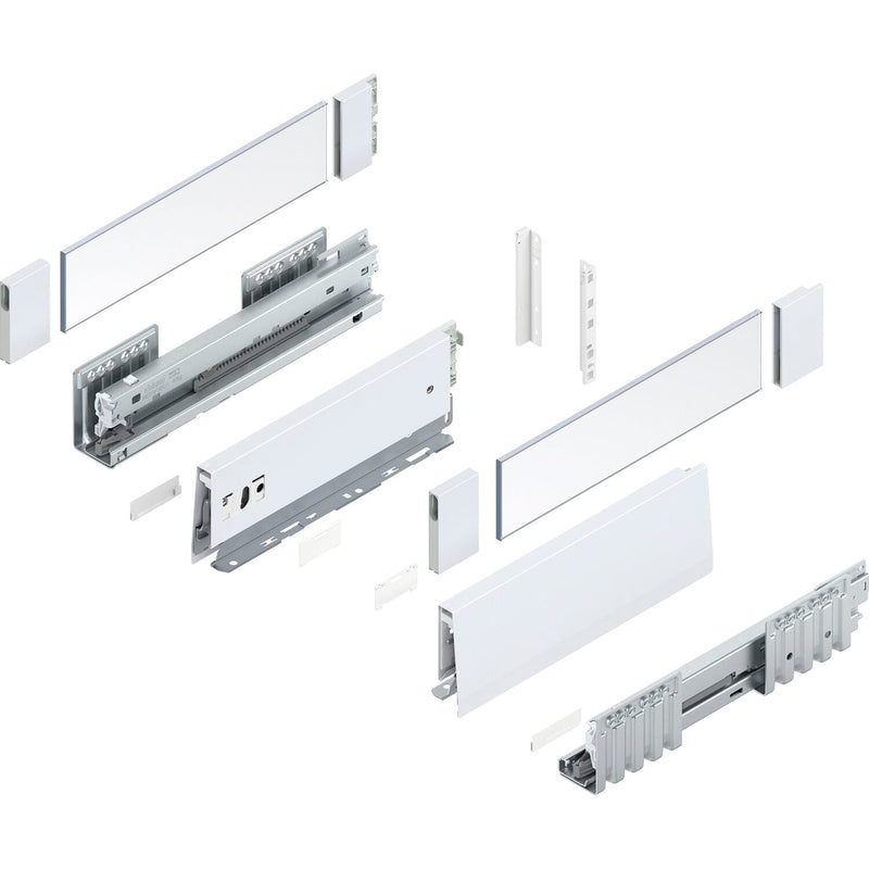 BLUM MERIVOBOX SET Höhe E-Boxcover, BLUMOTION B, 40kg, NL 270, Seidenweiß