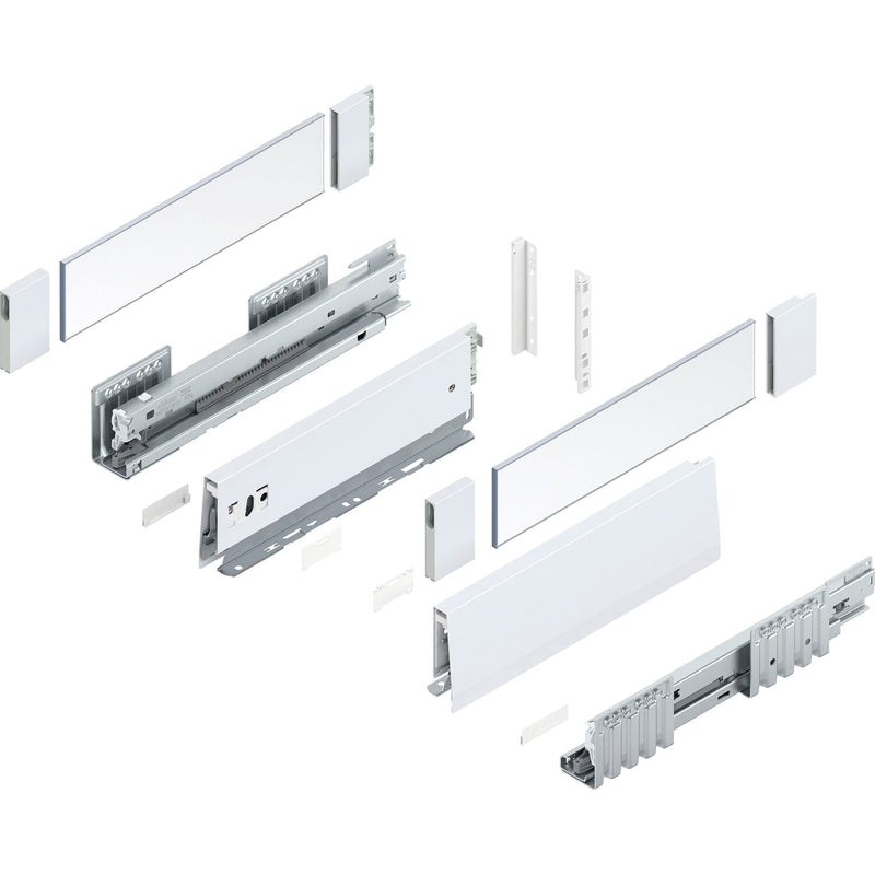 BLUM MERIVOBOX SET Höhe E-Boxcover, BLUMOTION B, 40kg, NL 270, Seidenweiß
