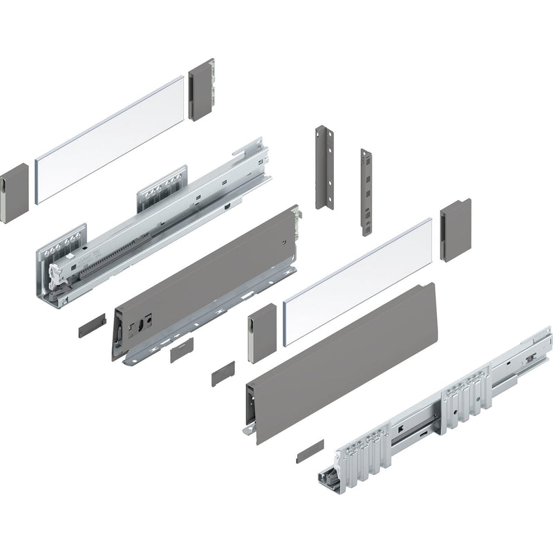 BLUM MERIVOBOX SET Höhe E-Boxcover, BLUMOTION B, 40kg, NL 270, Seidenweiß