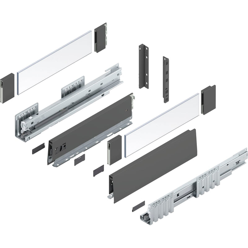 BLUM MERIVOBOX SET Höhe E-Boxcover, BLUMOTION B, 40kg, NL 270, Seidenweiß