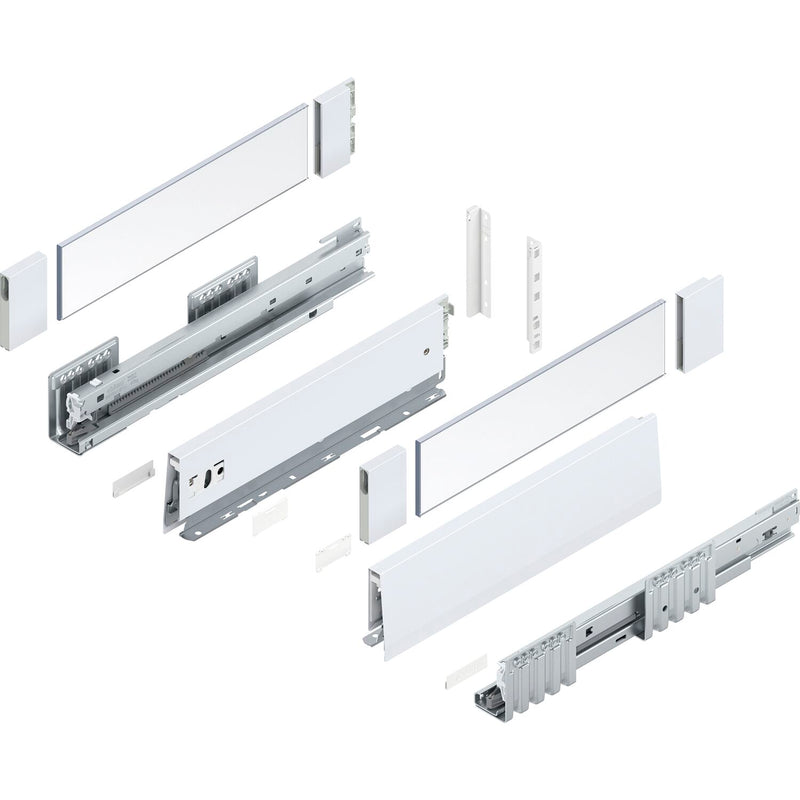 BLUM MERIVOBOX SET Höhe E-Boxcover, BLUMOTION B, 40kg, NL 270, Seidenweiß