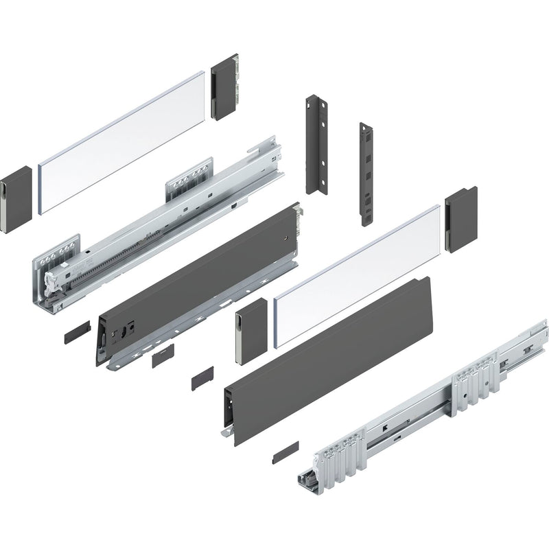 BLUM MERIVOBOX SET Höhe E-Boxcover, BLUMOTION B, 40kg, NL 270, Seidenweiß