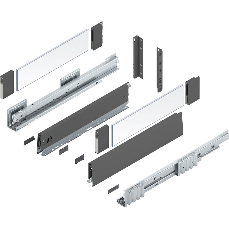 BLUM MERIVOBOX SET Höhe E-Boxcover, BLUMOTION B, 40kg, NL 270, Seidenweiß
