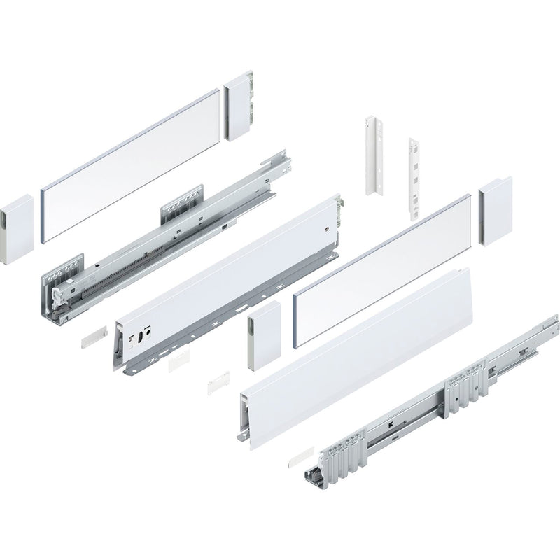 BLUM MERIVOBOX SET Höhe E-Boxcover, BLUMOTION B, 40kg, NL 270, Seidenweiß
