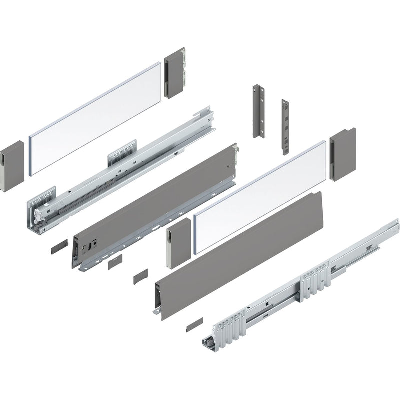 BLUM MERIVOBOX SET Höhe E-Boxcover, BLUMOTION B, 40kg, NL 270, Seidenweiß
