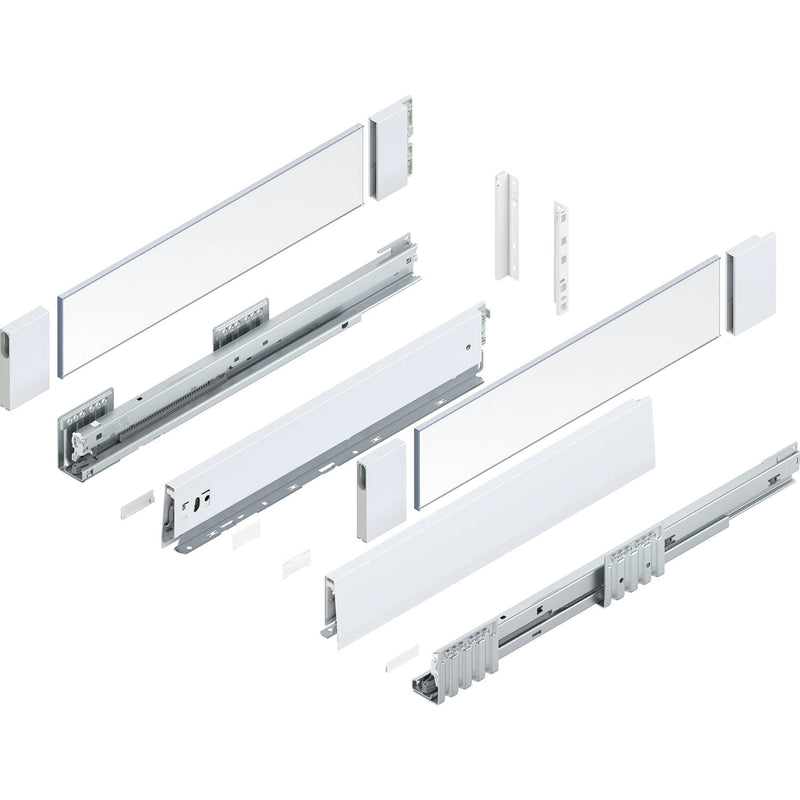 BLUM MERIVOBOX SET Höhe E-Boxcover, BLUMOTION B, 40kg, NL 270, Seidenweiß