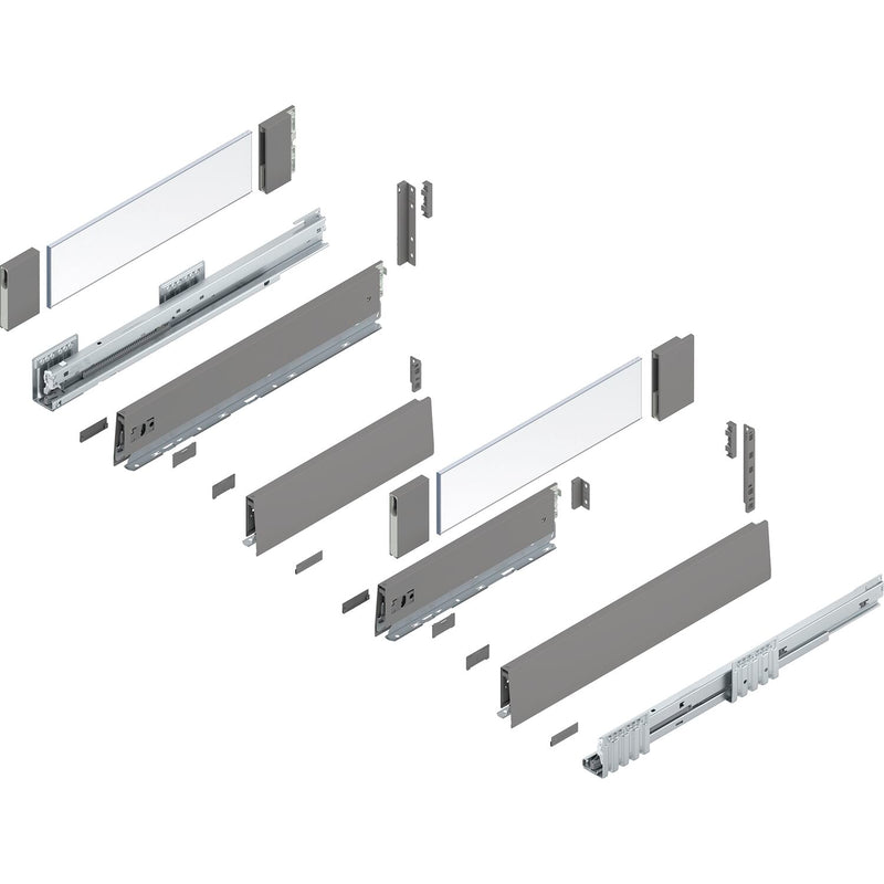 BLUM MERIVOBOX Spülenauszug SET Höhe E-Boxcover BLUMOTION B,40kg,NL450,Seidenw.