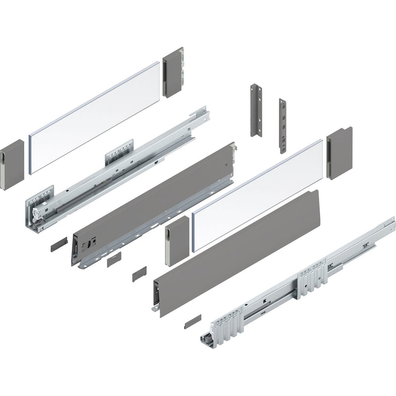 BLUM MERIVOBOX SET Höhe E-Boxcover, BLUMOTION B, 40kg, NL 270, Seidenweiß