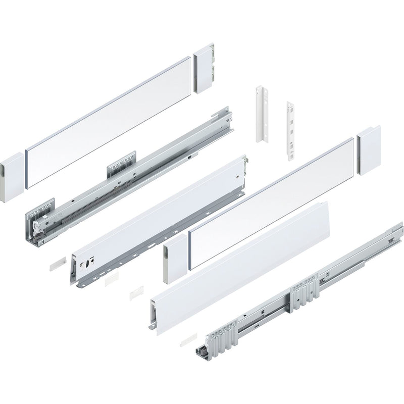 BLUM MERIVOBOX SET Höhe E-Boxcover, BLUMOTION B, 40kg, NL 270, Seidenweiß