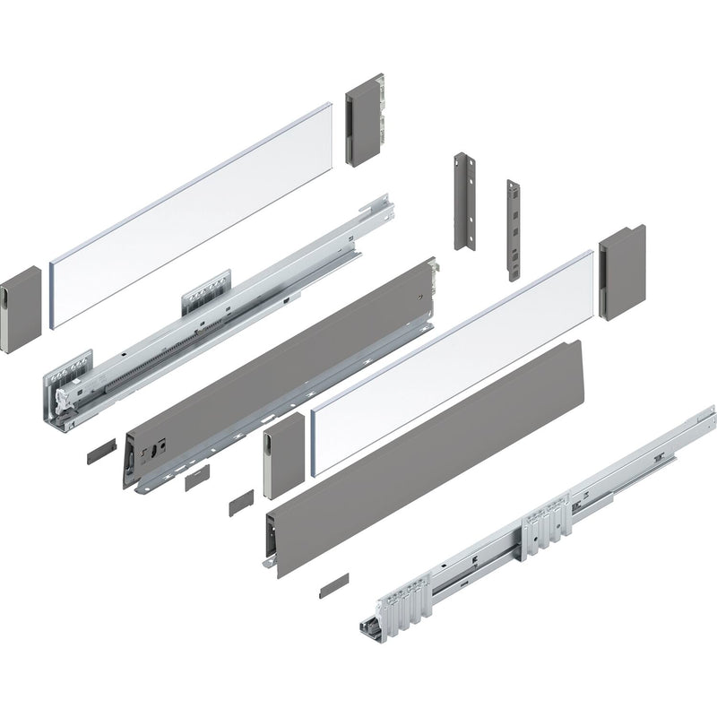BLUM MERIVOBOX SET Höhe E-Boxcover, BLUMOTION B, 40kg, NL 270, Seidenweiß