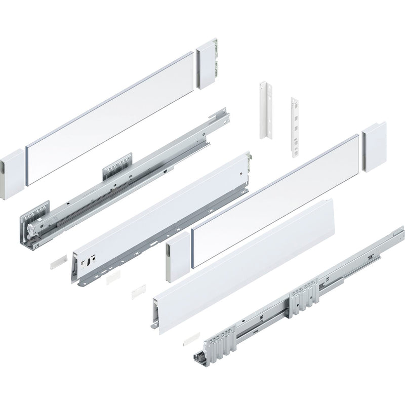 BLUM MERIVOBOX SET Höhe E-Boxcover, BLUMOTION B, 40kg, NL 270, Seidenweiß