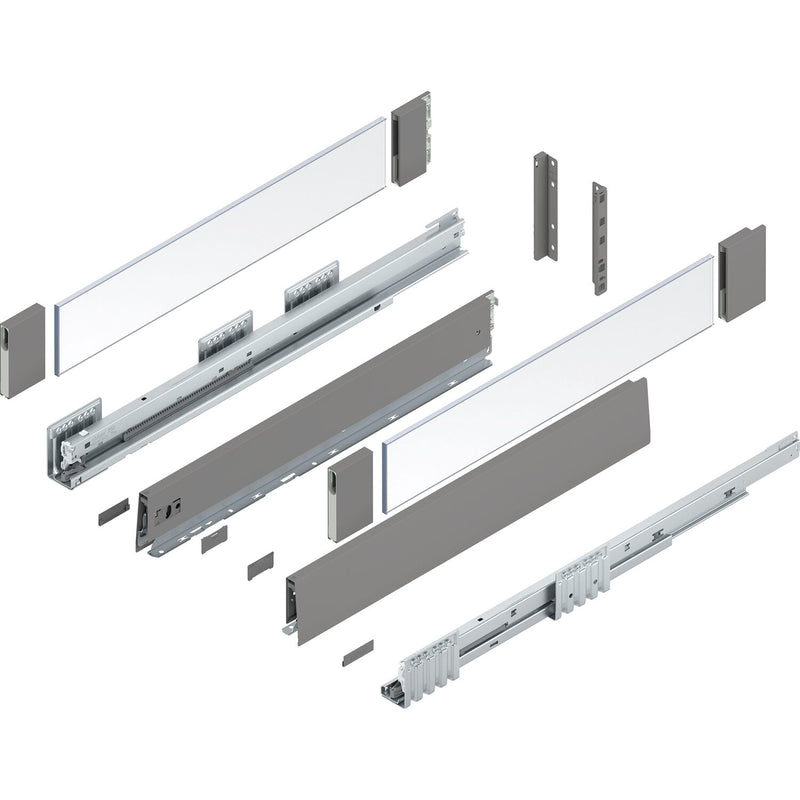 BLUM MERIVOBOX SET Höhe E-Boxcover, BLUMOTION B, 40kg, NL 270, Seidenweiß