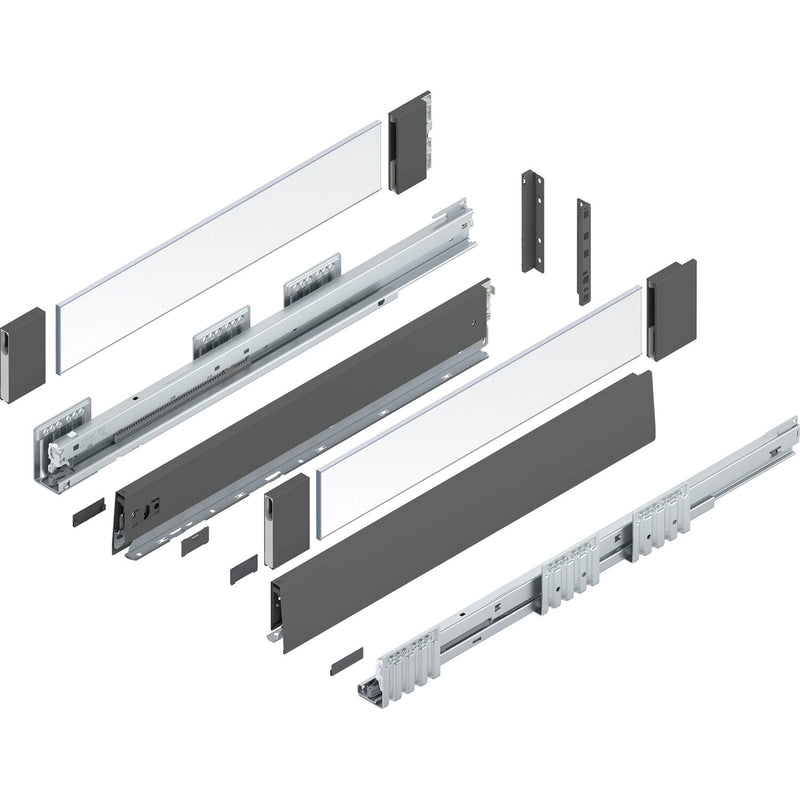 BLUM MERIVOBOX SET Höhe E-Boxcover, BLUMOTION B, 40kg, NL 270, Seidenweiß