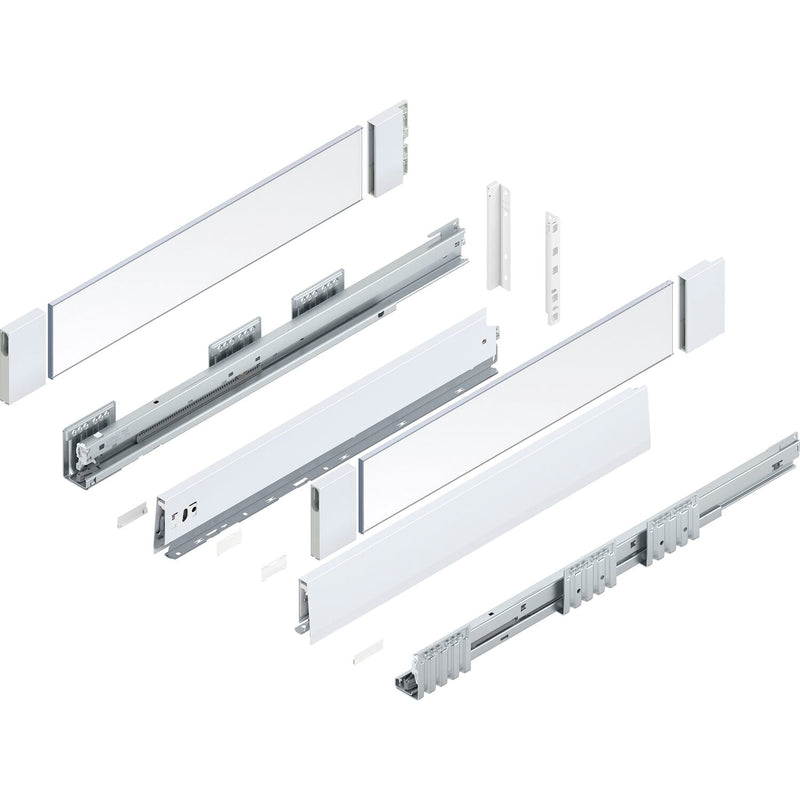 BLUM MERIVOBOX SET Höhe E-Boxcover, BLUMOTION B, 40kg, NL 270, Seidenweiß