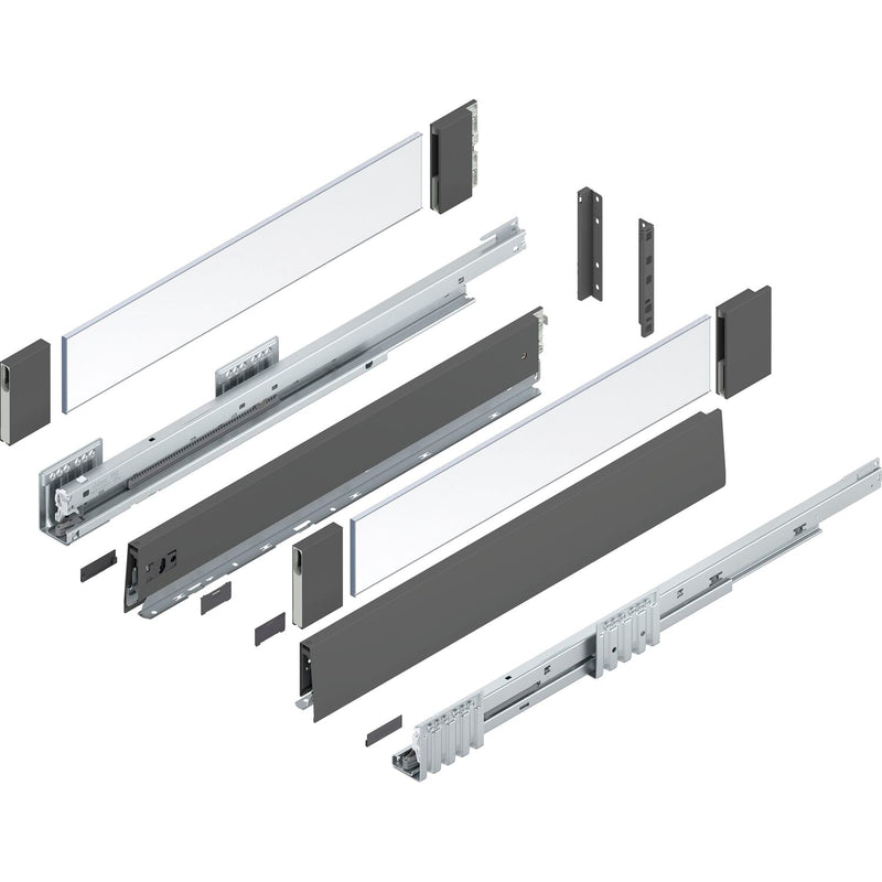 BLUM MERIVOBOX SET Höhe E-Boxcover, BLUMOTION B, 40kg, NL 270, Seidenweiß