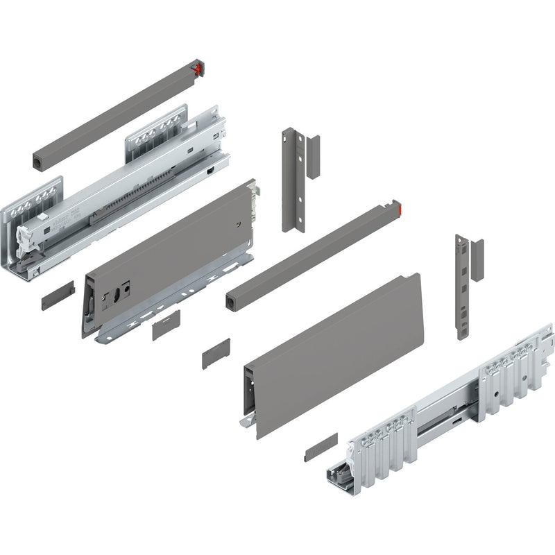 BLUM MERIVOBOX SET Höhe E-Reling, BLUMOTION B, 40kg, NL 270, Seidenweiß