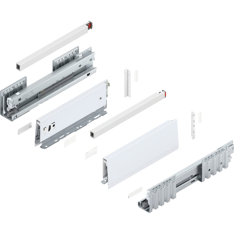 BLUM MERIVOBOX SET Höhe E-Reling, BLUMOTION B, 40kg, NL 270, Seidenweiß