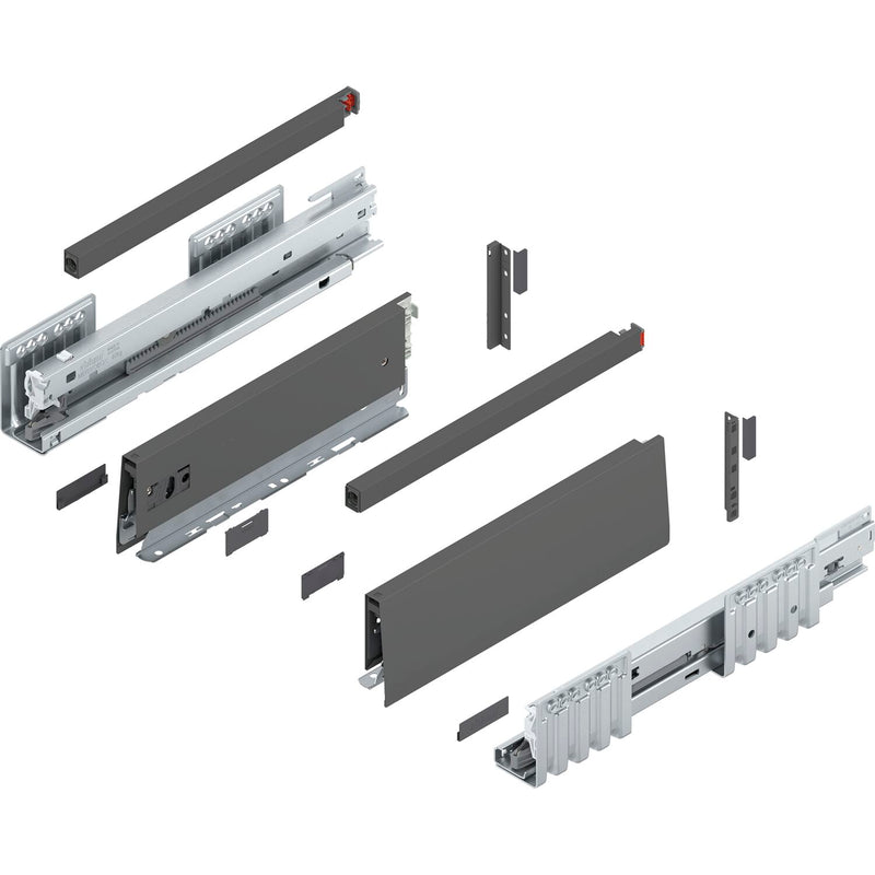 BLUM MERIVOBOX SET Höhe E-Reling, BLUMOTION B, 40kg, NL 270, Seidenweiß