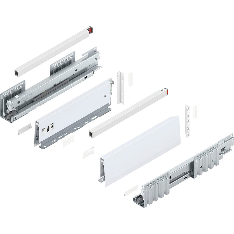 BLUM MERIVOBOX SET Höhe E-Reling, BLUMOTION B, 40kg, NL 270, Seidenweiß