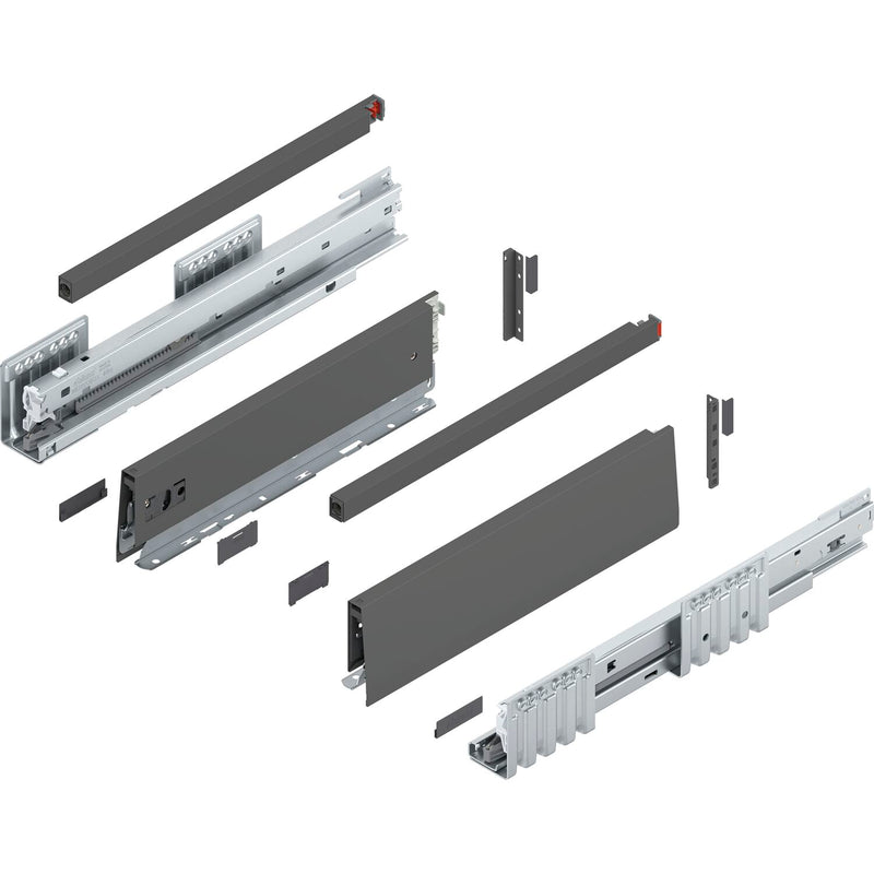 BLUM MERIVOBOX SET Höhe E-Reling, BLUMOTION B, 40kg, NL 270, Seidenweiß