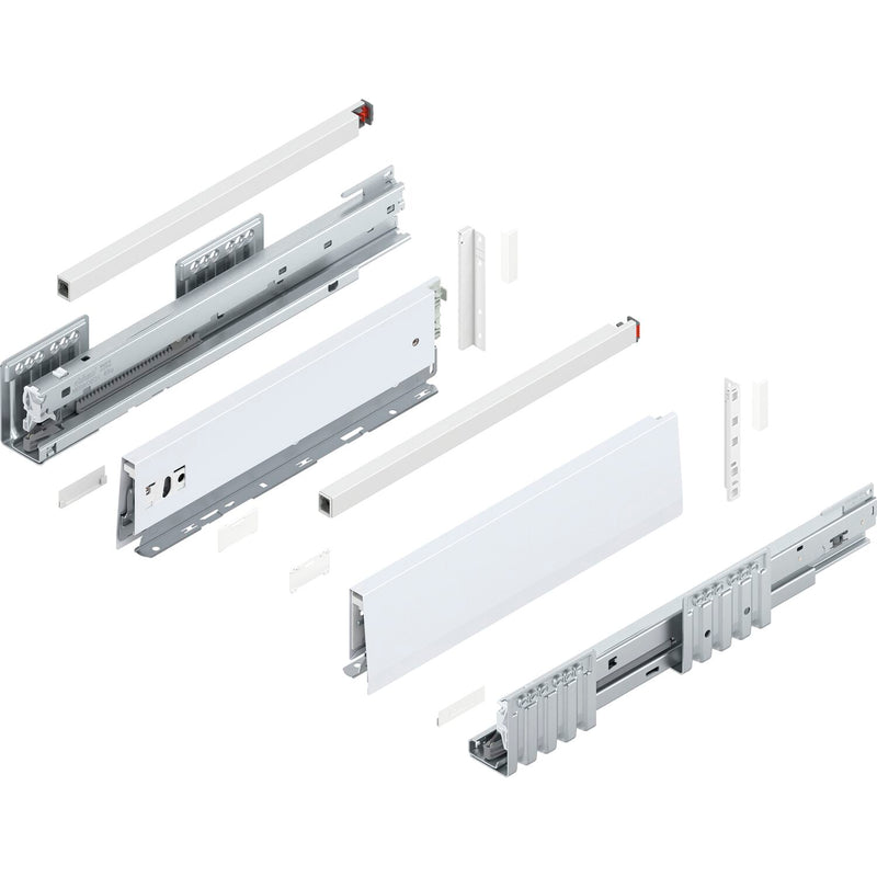 BLUM MERIVOBOX SET Höhe E-Reling, BLUMOTION B, 40kg, NL 270, Seidenweiß