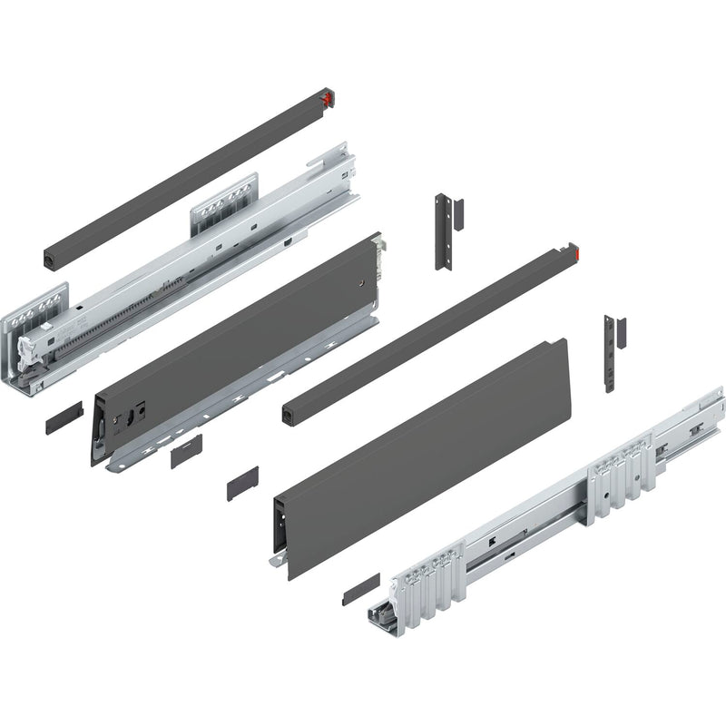 BLUM MERIVOBOX SET Höhe E-Reling, BLUMOTION B, 40kg, NL 270, Seidenweiß