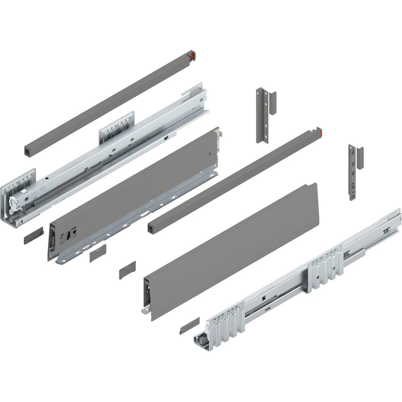 BLUM MERIVOBOX SET Höhe E-Reling, BLUMOTION B, 40kg, NL 270, Seidenweiß