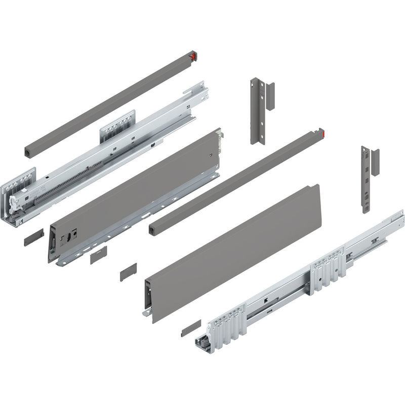 BLUM MERIVOBOX SET Höhe E-Reling, BLUMOTION B, 40kg, NL 270, Seidenweiß
