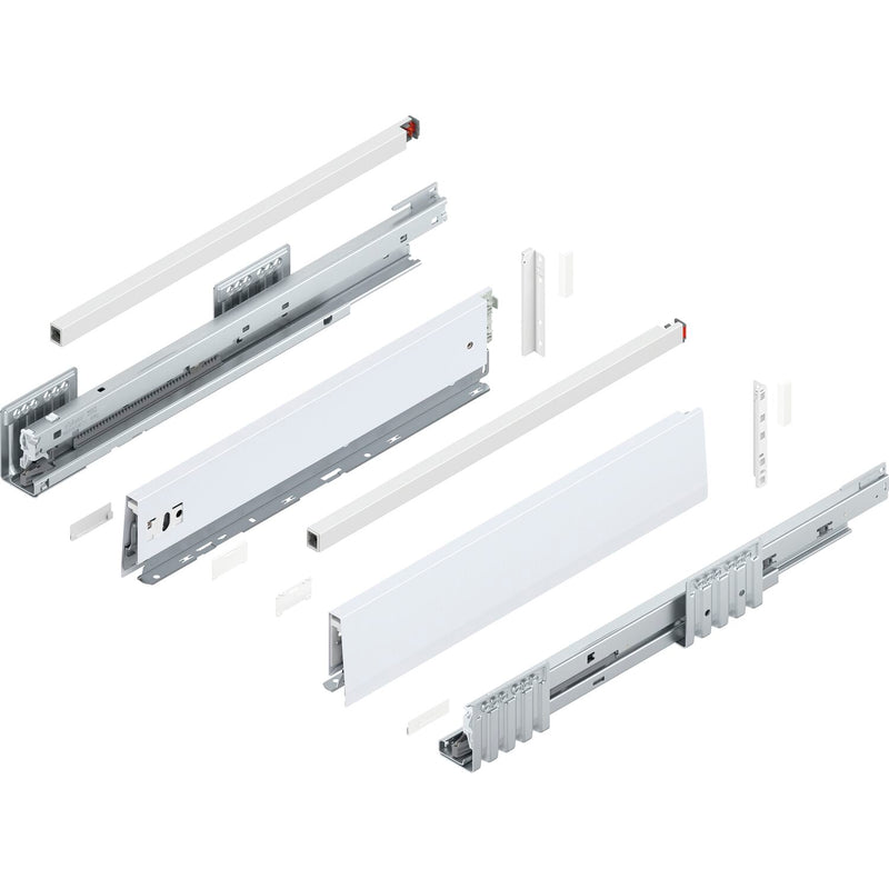 BLUM MERIVOBOX SET Höhe E-Reling, BLUMOTION B, 40kg, NL 270, Seidenweiß