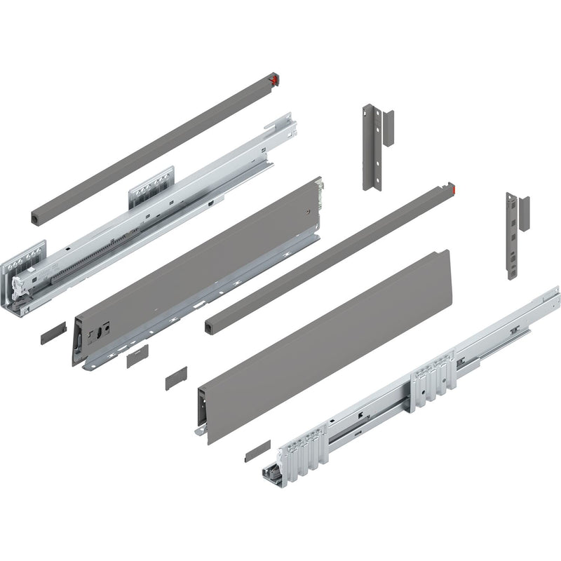 BLUM MERIVOBOX SET Höhe E-Reling, BLUMOTION B, 40kg, NL 270, Seidenweiß