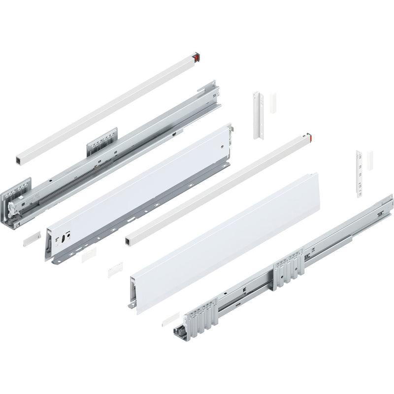 BLUM MERIVOBOX SET Höhe E-Reling, BLUMOTION B, 40kg, NL 270, Seidenweiß