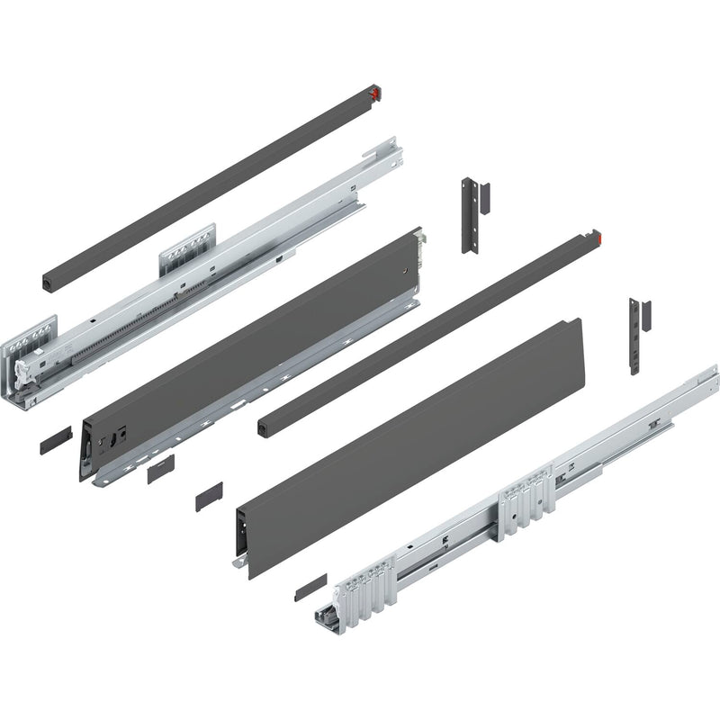 BLUM MERIVOBOX SET Höhe E-Reling, BLUMOTION B, 40kg, NL 270, Seidenweiß