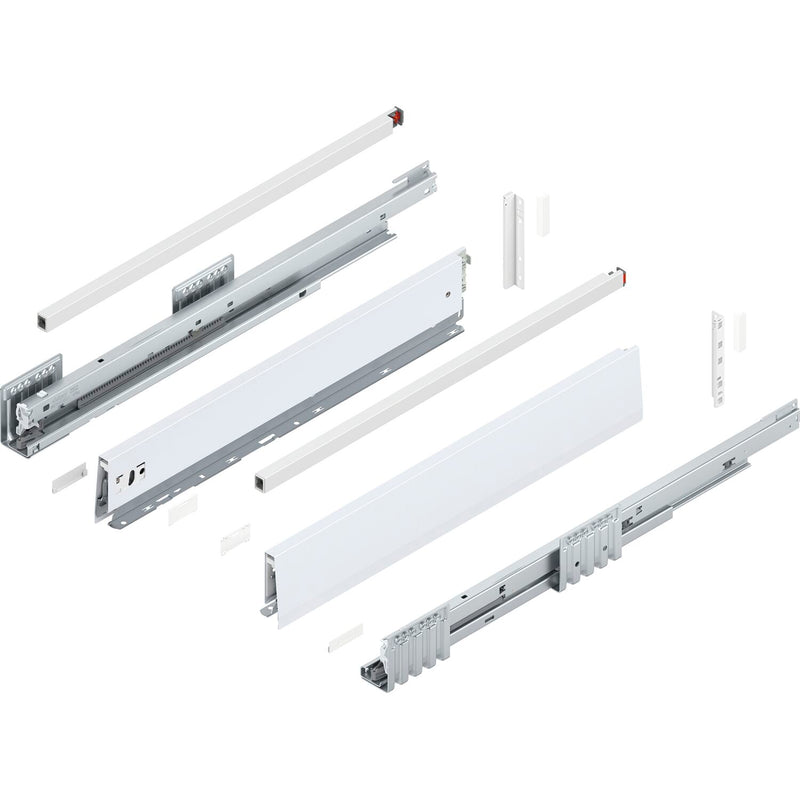BLUM MERIVOBOX SET Höhe E-Reling, BLUMOTION B, 40kg, NL 270, Seidenweiß
