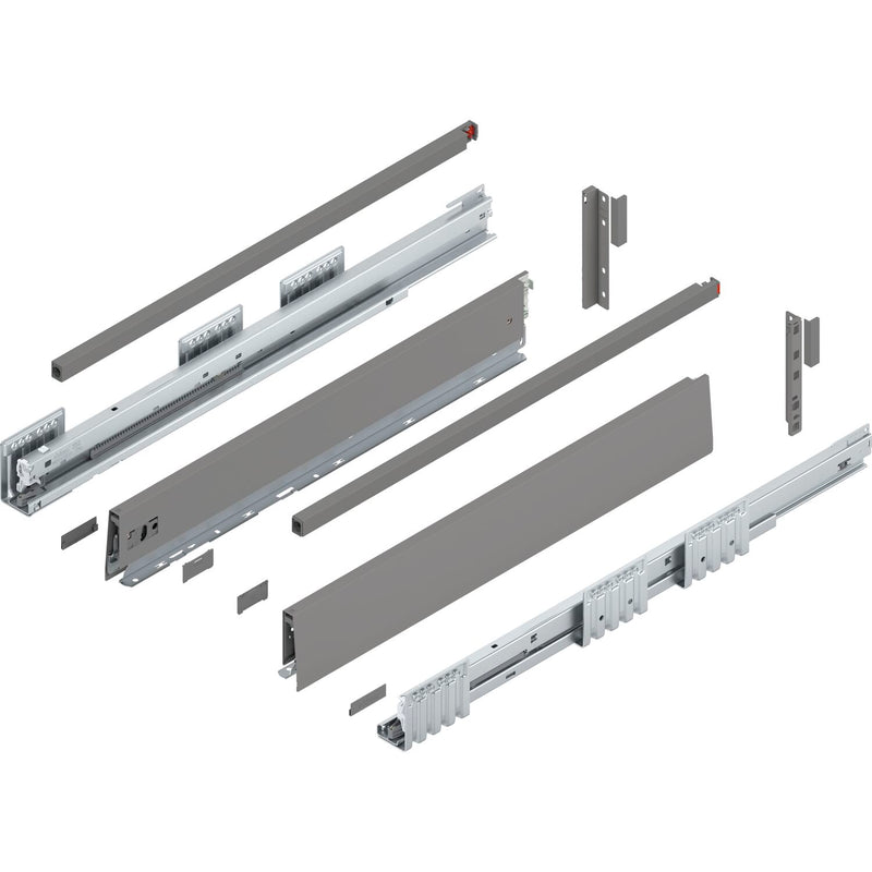 BLUM MERIVOBOX SET Höhe E-Reling, BLUMOTION B, 40kg, NL 270, Seidenweiß