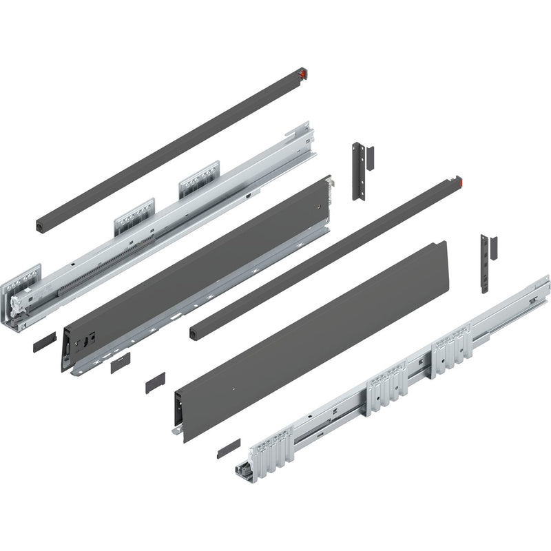 BLUM MERIVOBOX SET Höhe E-Reling, BLUMOTION B, 40kg, NL 270, Seidenweiß