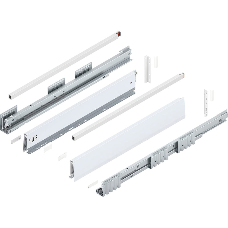 BLUM MERIVOBOX SET Höhe E-Reling, BLUMOTION B, 40kg, NL 270, Seidenweiß