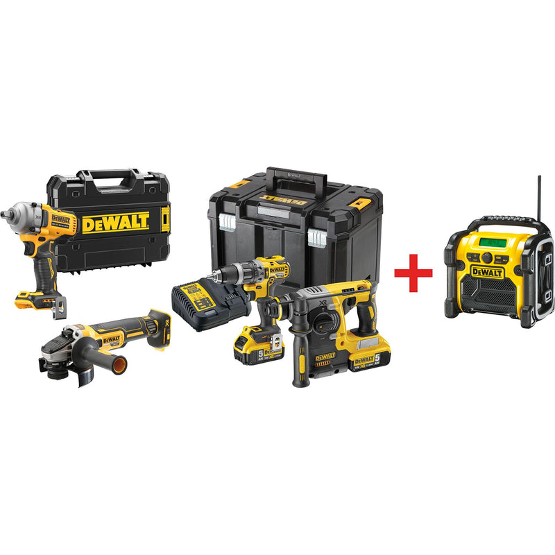 DEWALT Akku-Set Zimmerei 18 V DCD1007 / DCBP518H2 / DCB1104-QW (SA 1)