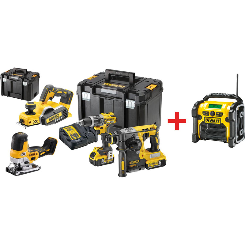 DEWALT Akku-Set Zimmerei 18 V DCD1007 / DCBP518H2 / DCB1104-QW (SA 1)