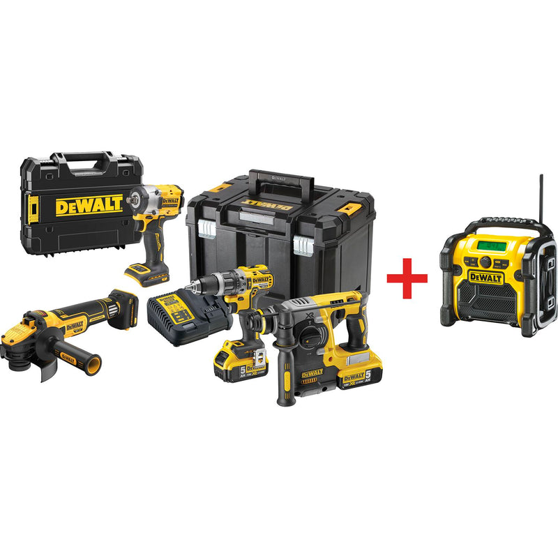 DEWALT Akku-Set Zimmerei 18 V DCD1007 / DCBP518H2 / DCB1104-QW (SA 1)