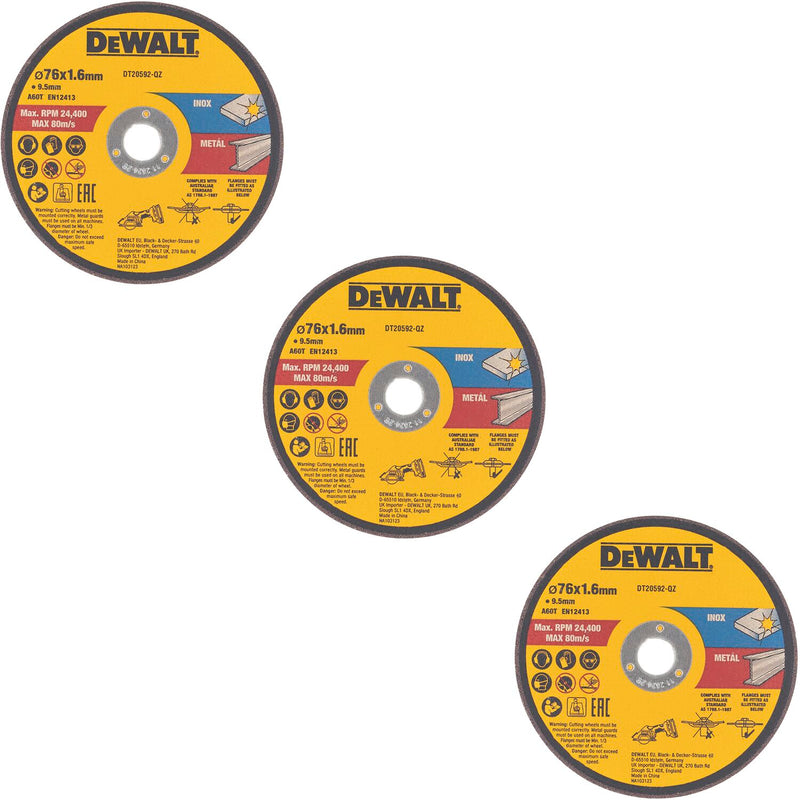 DEWALT Trennscheibe gerade 76 x 1,6 x 9,5 mm Metall/Inox (ST 1)