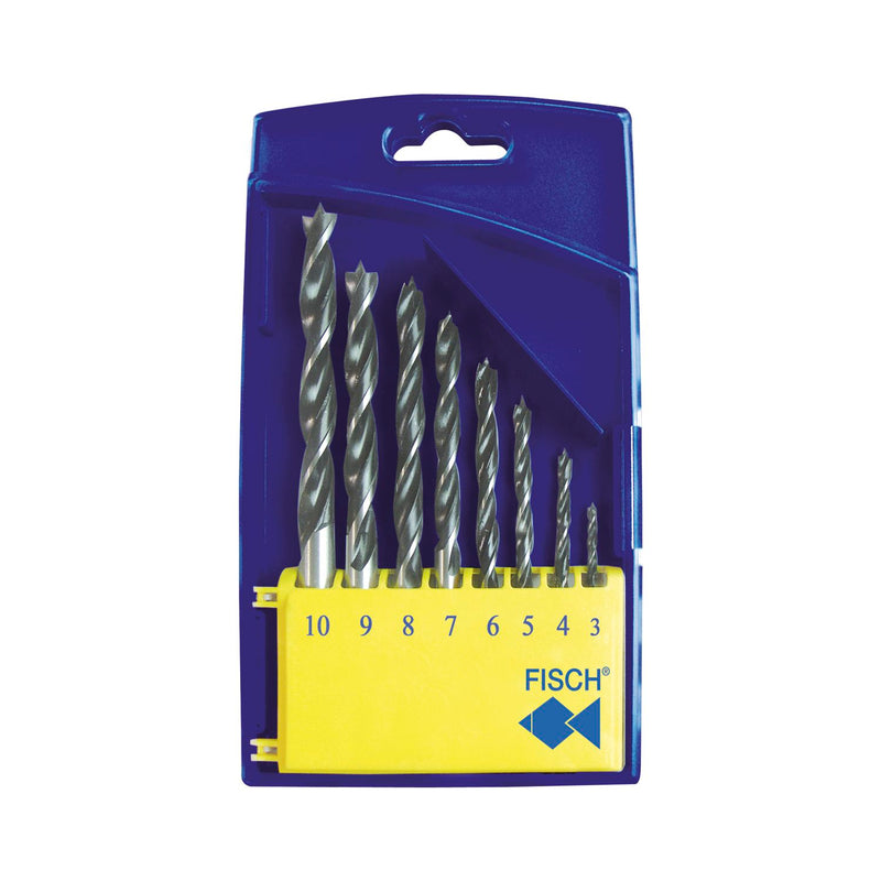 FISCH Holzspiralbohrer-Kassette 0120 Bohrer ø 3-10 mm 8-teilig (SA 1)