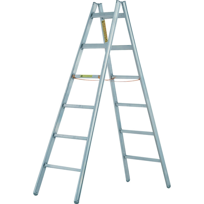 JUST Alu-Doppelstehleiter Type 52 Sprossen= 6 Länge=1,97 m