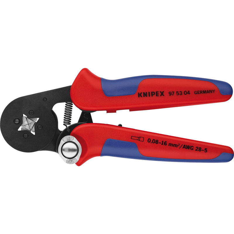 KNIPEX Crimpzange selbsteinstellend / Seiteneinführung / 0,08-16 mm²/ Länge 180 mm