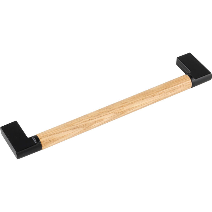 Griff Honos LA 160, Breite 174 mm, Eiche lackiert/Zinkdruckguss schwarz matt