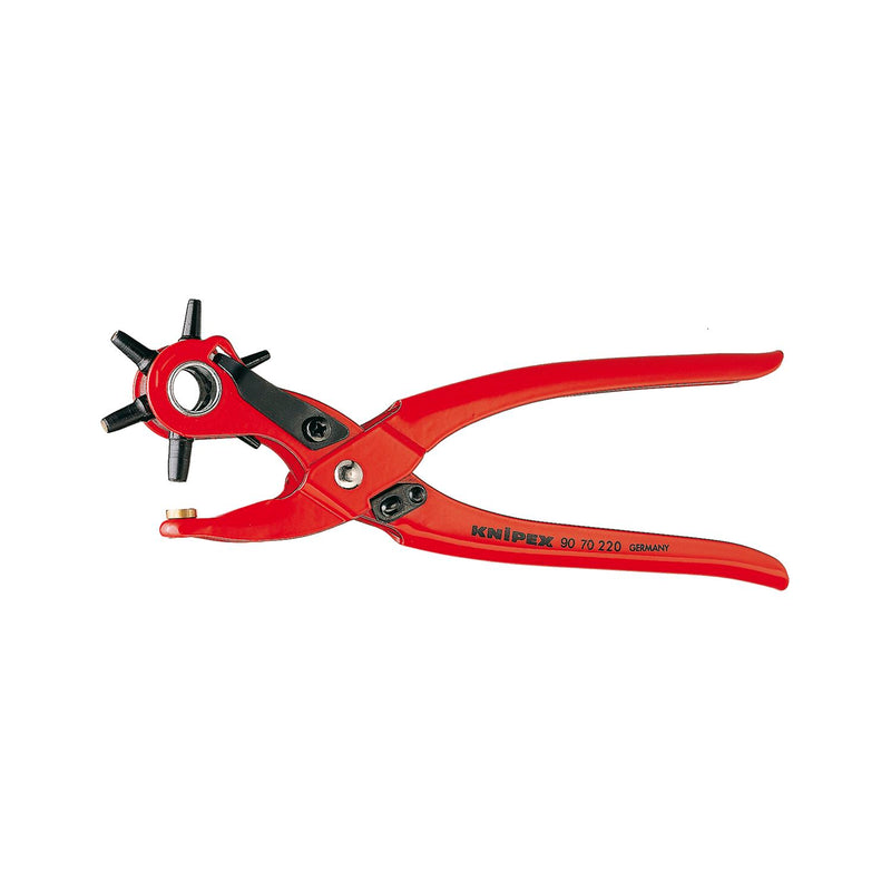 KNIPEX Revolverlochzange mit 6 auswechselbaren Lochpfeifen Länge 220 mm