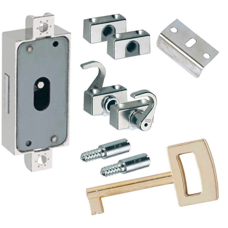 SECOTEC Drehstangenschloss Dornmaß 15 mm Euro-Sperre vernickelt SB-1