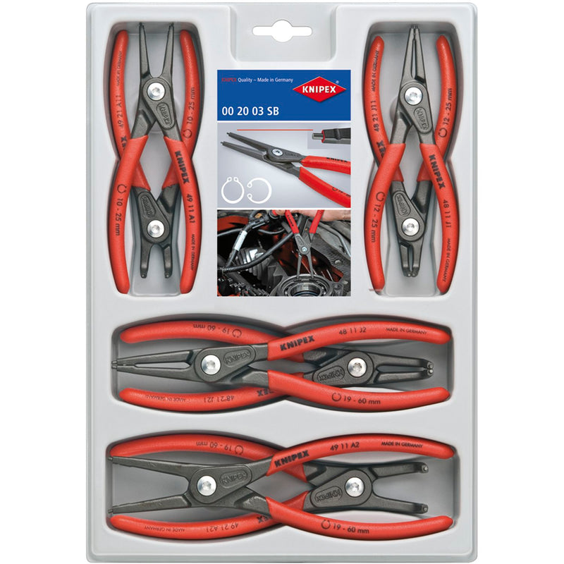 KNIPEX Präzisions Sicherungsringzangen-Set 8-teilig